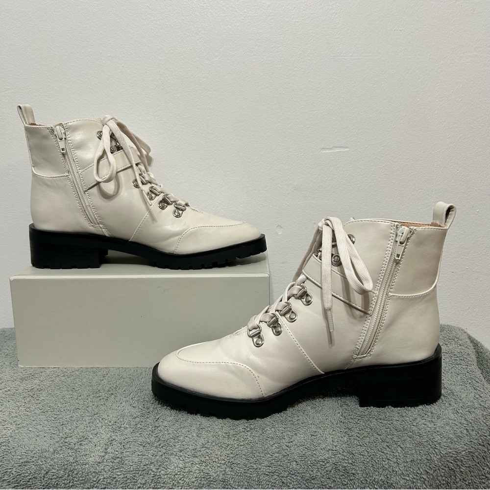 New! Nanette Lepore Irina Jeweled Combat Style Boots - Picture 2 of 15